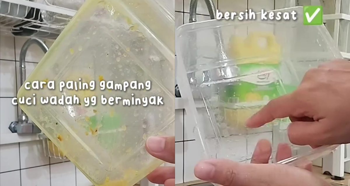 Trik Sulap Tupperware Berminyak Jadi Kesat Pakai Tisu Dapur