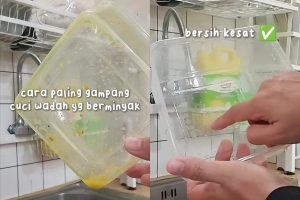 Trik Sulap Tupperware Berminyak Jadi Kesat Pakai Tisu Dapur
